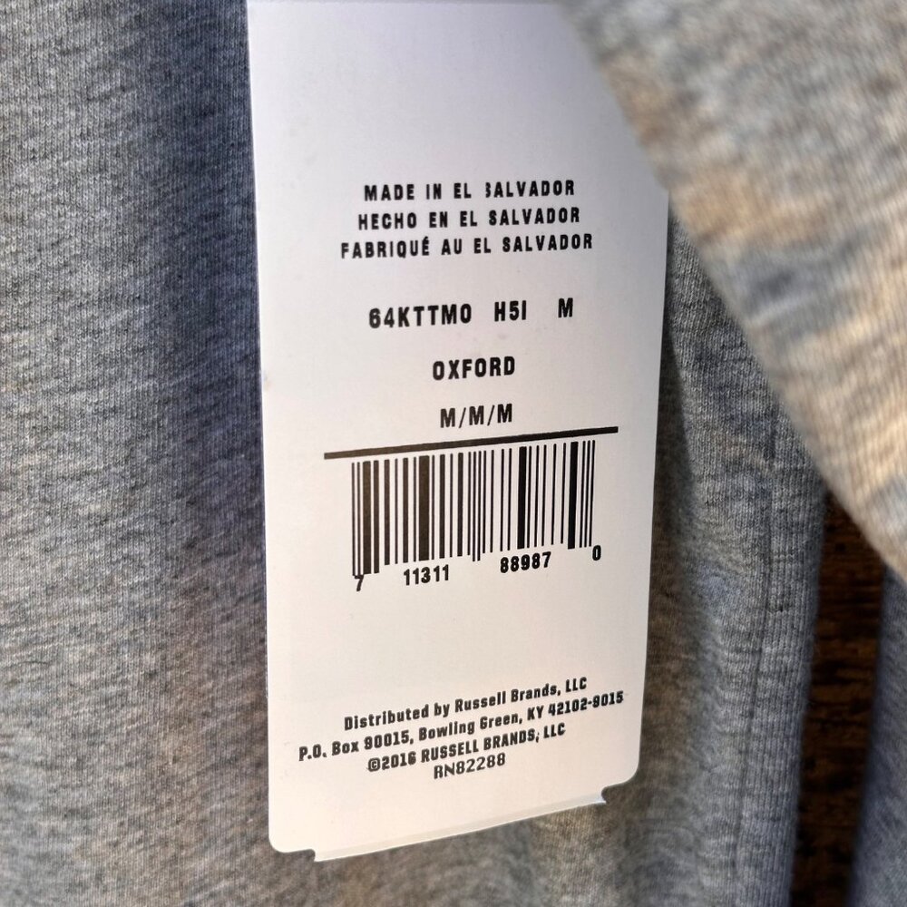 Russell Athletic Mens Medium Gray Long Sleeve Mock Neck Shirt 52% Cotton 48% Pol - Picture 4 of 9
